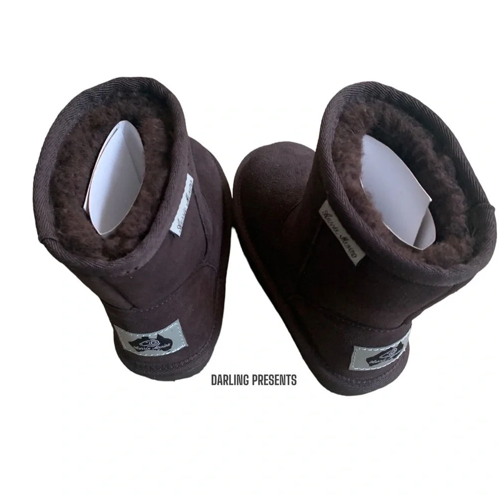 Aussie Merino Suede Boots Kids Color Brown Size K11
